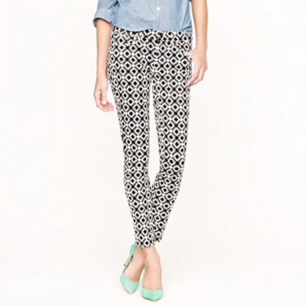J.Crew Geometric shape patterened ankle jeans